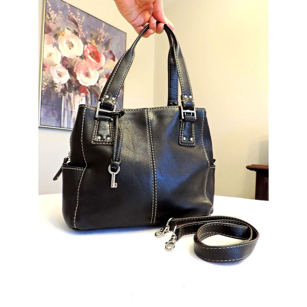 Fossil Hobo 100% Leather Multipocket Lightweight Black Excellent Cond